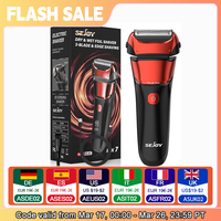 Sejoy Electric Razor for Men Foil Shaver with 3-Blade Edge Shaving Area, 7500 RPM High Speed Motor Digital Power Display Mens El