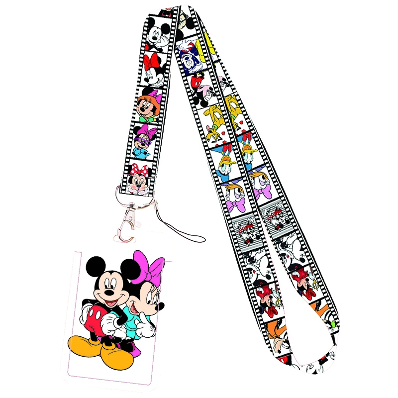 Vertical Card Holder Potdemeiel Disney Mickey MouseDaisy Duck Certificate Holder Neck Strap Keychain ID Access Rope Strap