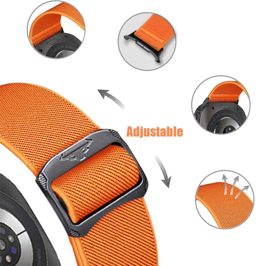Strap For Samsung Galaxy Watch Ultra 47mm accessories Elastic Nylon Sport loop wrist bracelet correa Galaxy watch 7 Ultra band