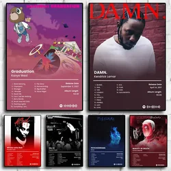 Art mural pop moderne pour la décoration intérieure, artiste hip hop, Bad Bunny, affiche de Kanye West, peinture HD chaude sur toile, couverture d'album de musique, cadeau