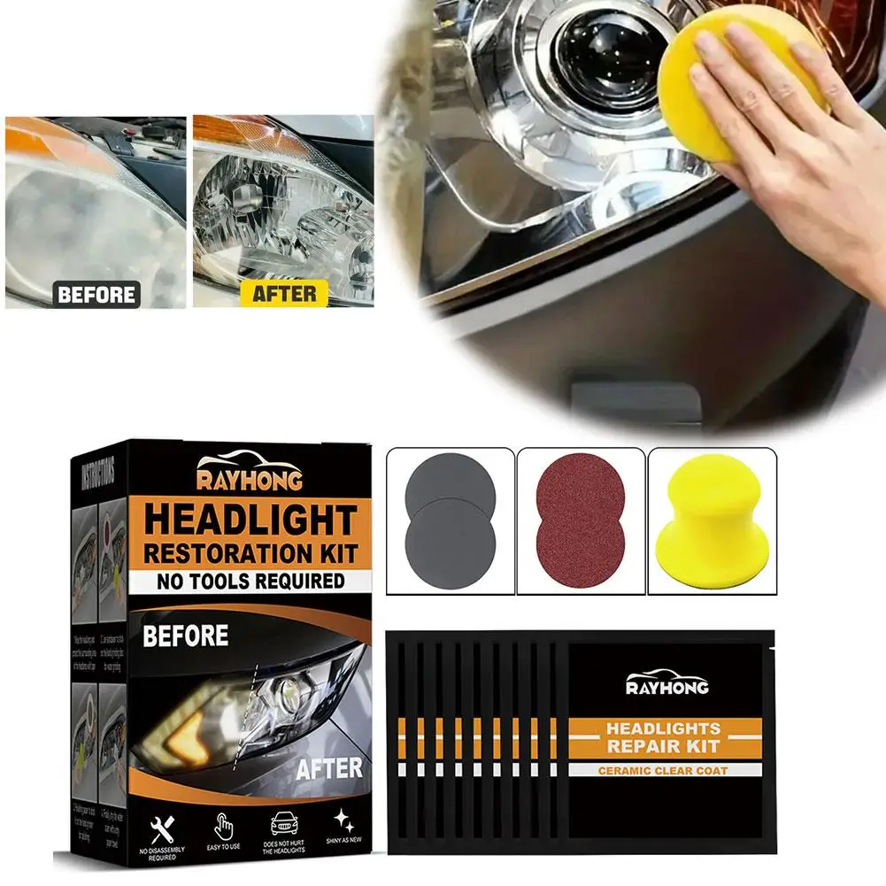 

Комплект для восстановления фар, салфетки Resto, комплект автомобильных оксидированных фар, восстановление фар для польской жидкости и чистки линз Re A3N0