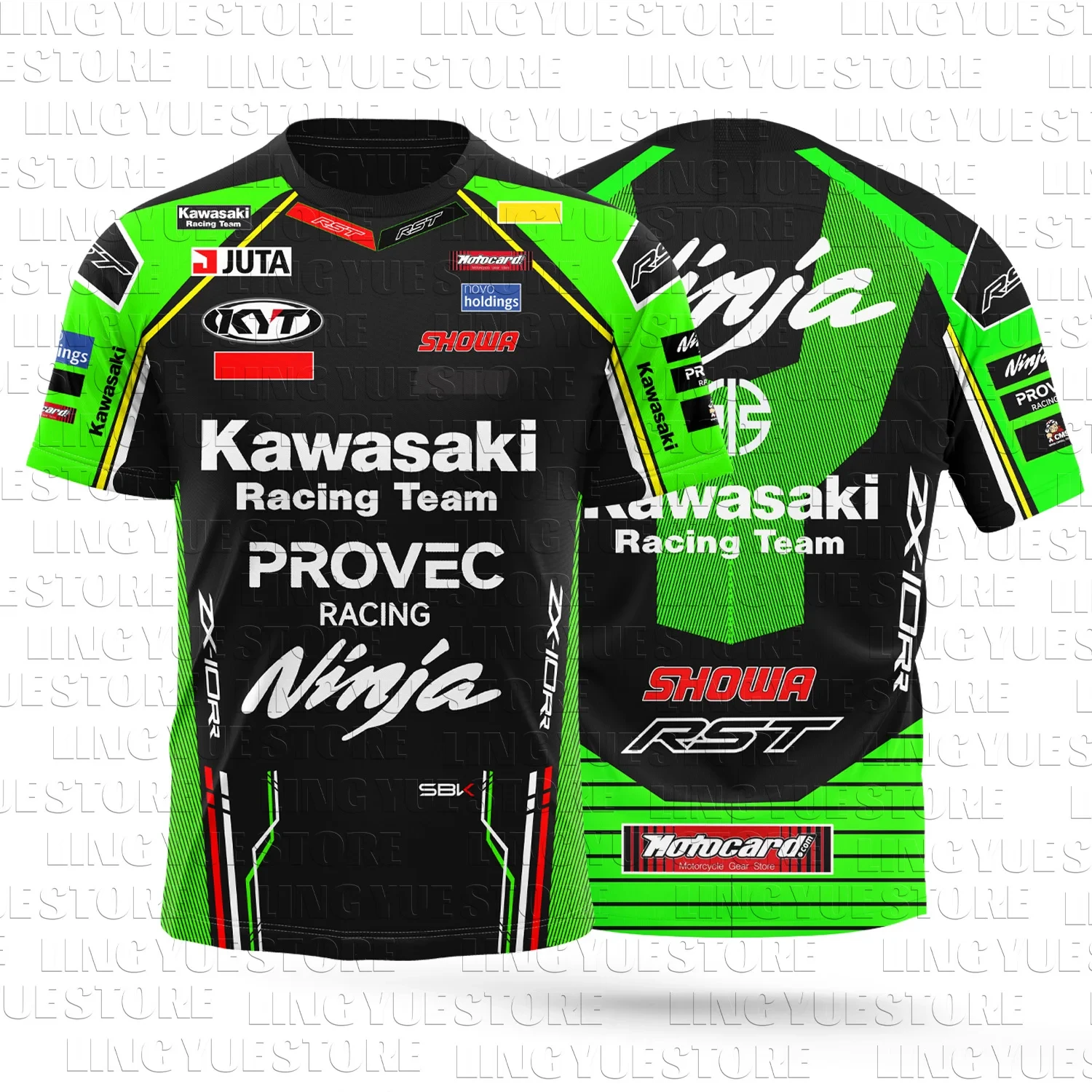 2024 New Kawasaki Racing Motorcycle Race Men\'s and Women\'s Summer Enthusiasts 3D Printed Breathable Casual T-shirt ZX-10RR Model