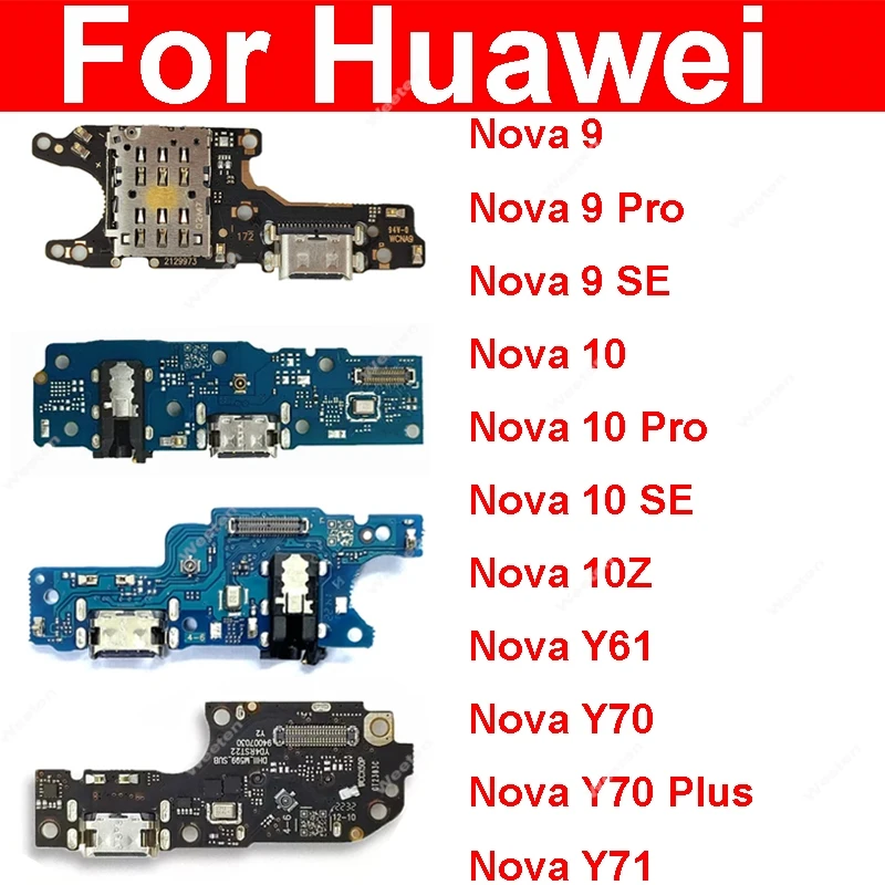 USB Charger Dock Board For Huawei Nova 9 10 10Z Pro SE Y61 Y70 Y71 Y90 Plus Usb Charging Port Board Connector Flex Cable Parts