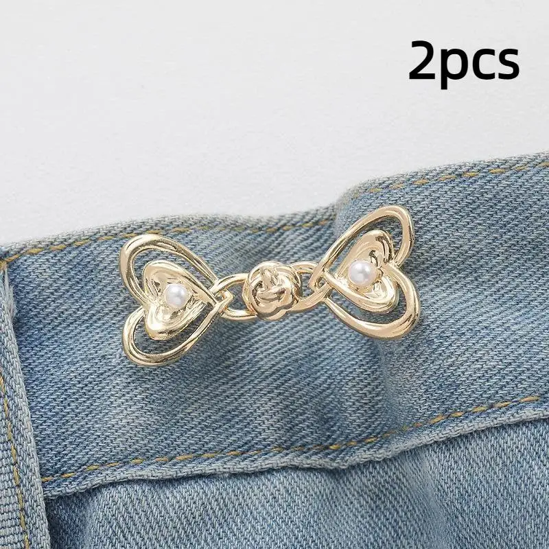 Adjustable Heart Waist Clip Buckle No Drilling Required Waist Adjuster for Skirts Pants Jeans Fix Loose Waist Effortlessly
