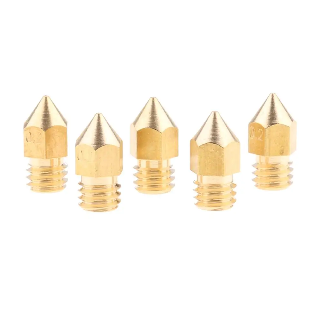 5Pcs MK8 Extruder Nozzle Print Head 0.2/0.3/0.4/0.5mm for 1.75mm Filament