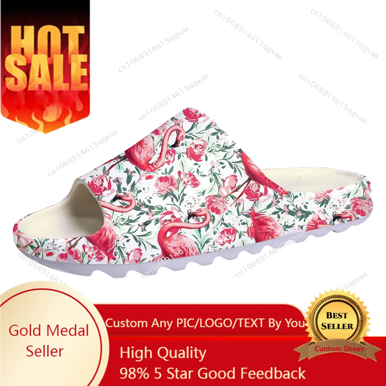 Flamingo Printed Soft Sole Sllipers Home Clogs Customized Water Shoes Mens Womens Teenager Stepping On Shit Bathroom sandals