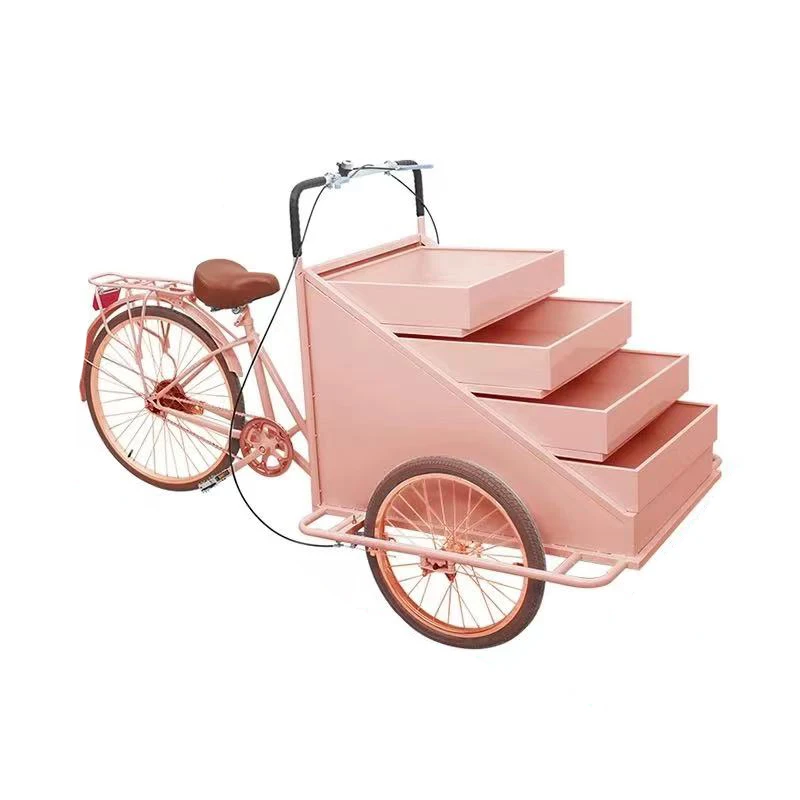 R*-Candy Fruit Cart Hand Push Dessert Tricycle Hot Dog Snack bicycle Bike for Outdoor Event Festival