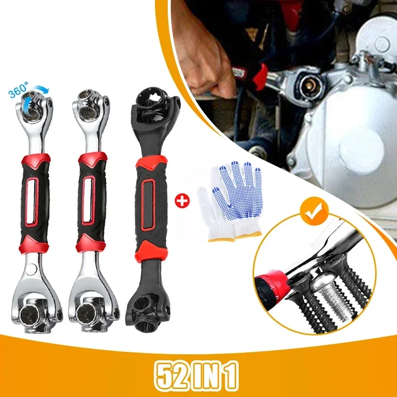 

52 In 1 Multipurpose Wrench 360 Degree Rotation Ratchet Spline Bolts Sleeve Universial Furniture Car Repair Spanner Hand Tools