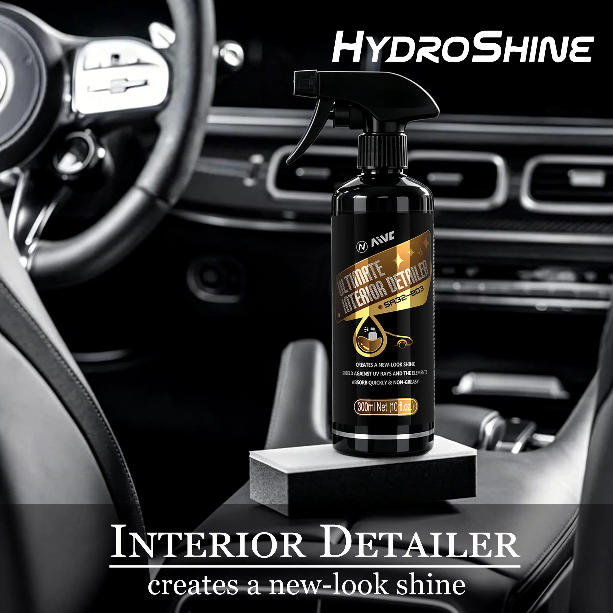 Aivc Interior Detailer Plastic Trim Restorer Back to Black Gloss Auto Coating for Car Rubber Vinyl Detailing Renovator