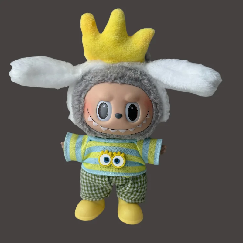 Para juego de Labubu de 17cm, conjunto de ropa de alta calidad, accesorios para muñecas de varios estilos, ropa Labubu