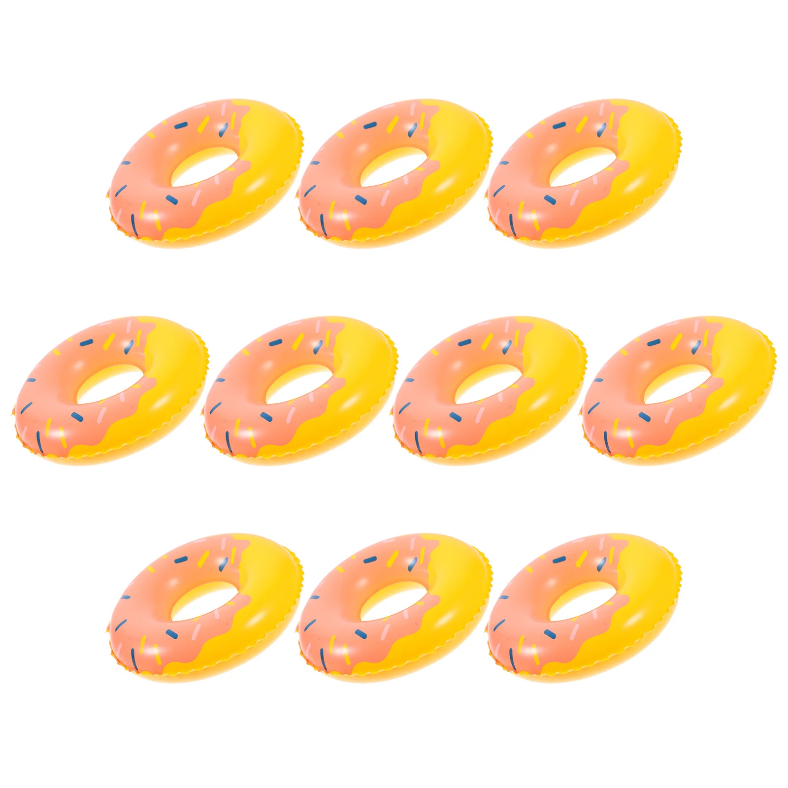 ミニ浮き輪 10 個 リアルな色 滑らかなエッジ ミニハウス装飾アクセサリー 水泳小道具 小さなプールパーティー