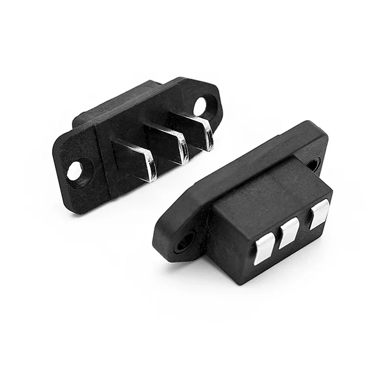 30A Scooter 3Pin Battery Connector Vertical 3-pin Power Socket Male Female Large Spacing Battery Interface Battery Plug Adapter