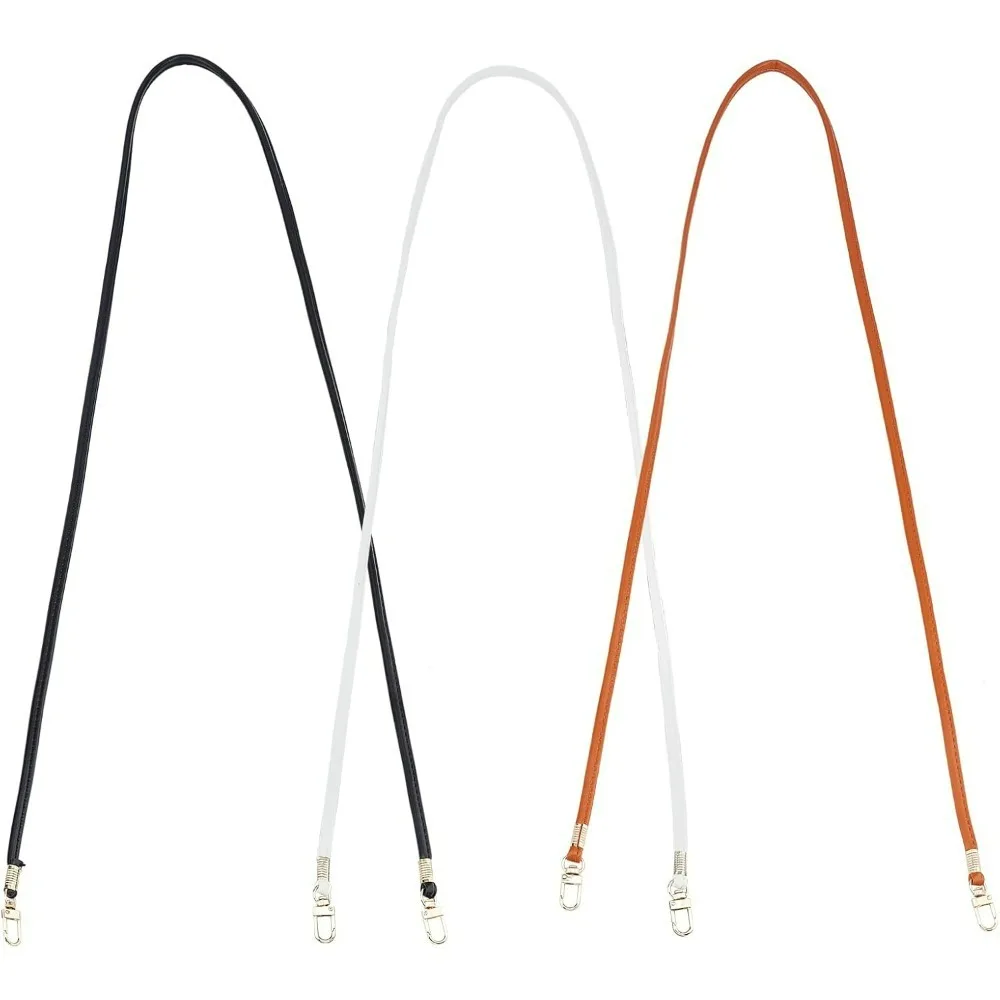 3 Colors Leather Crossbody Strap Long Thin Soft Replacement Purse Straps 44.88 in Imitation Leather Bag Strap with Gold Swivel