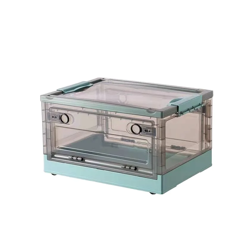 

70L transparent plastic storage boxes&bins stackable foldable storage box with dustproof lid for clothing sundries