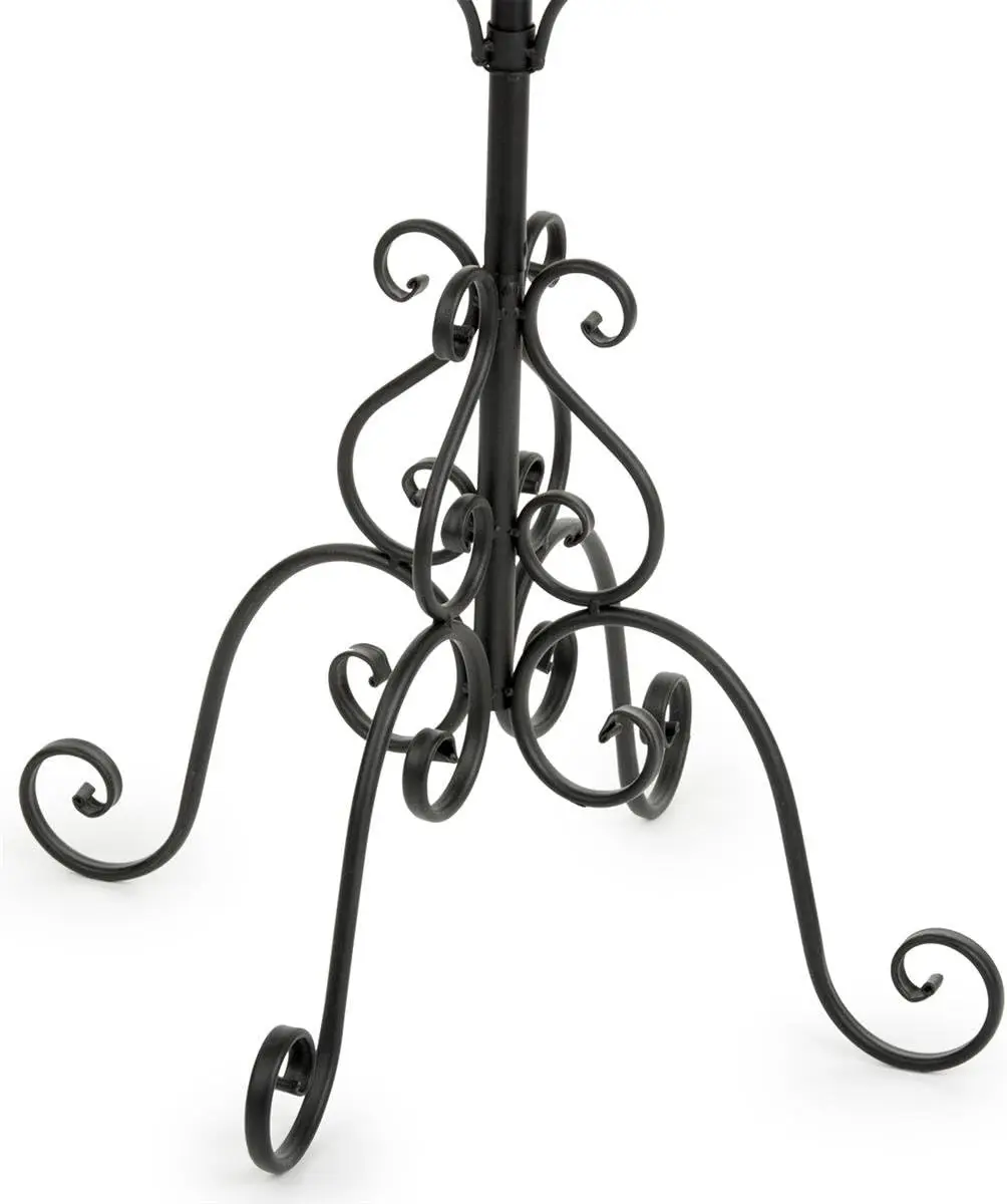 Wrought Iron Hat And Coat Rack, Rotates, Total Of 31 Hooks, Multi-Tiered, Black, 73