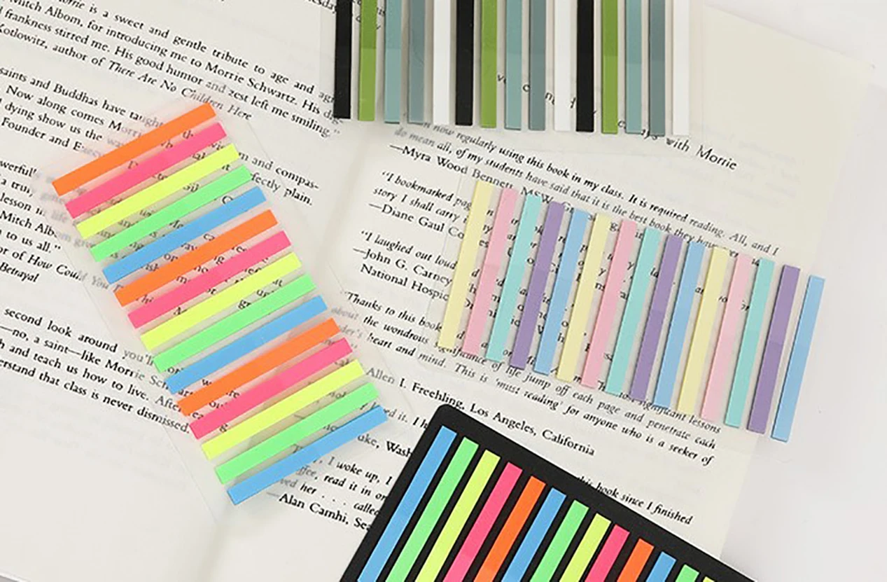 Highlight Sticker Index Self Adhesive Memo Pad Sticky Notes Bookmark Point It Marker Sticker Reading Aid School Office Supplies