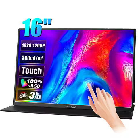 ZEUSLAP 16" Touch Screen Portable Monitor 100%sRGB 1200P IPS Screen Travel Display for Steam Deck Laptop Switch PS4 PS5 Xbox
