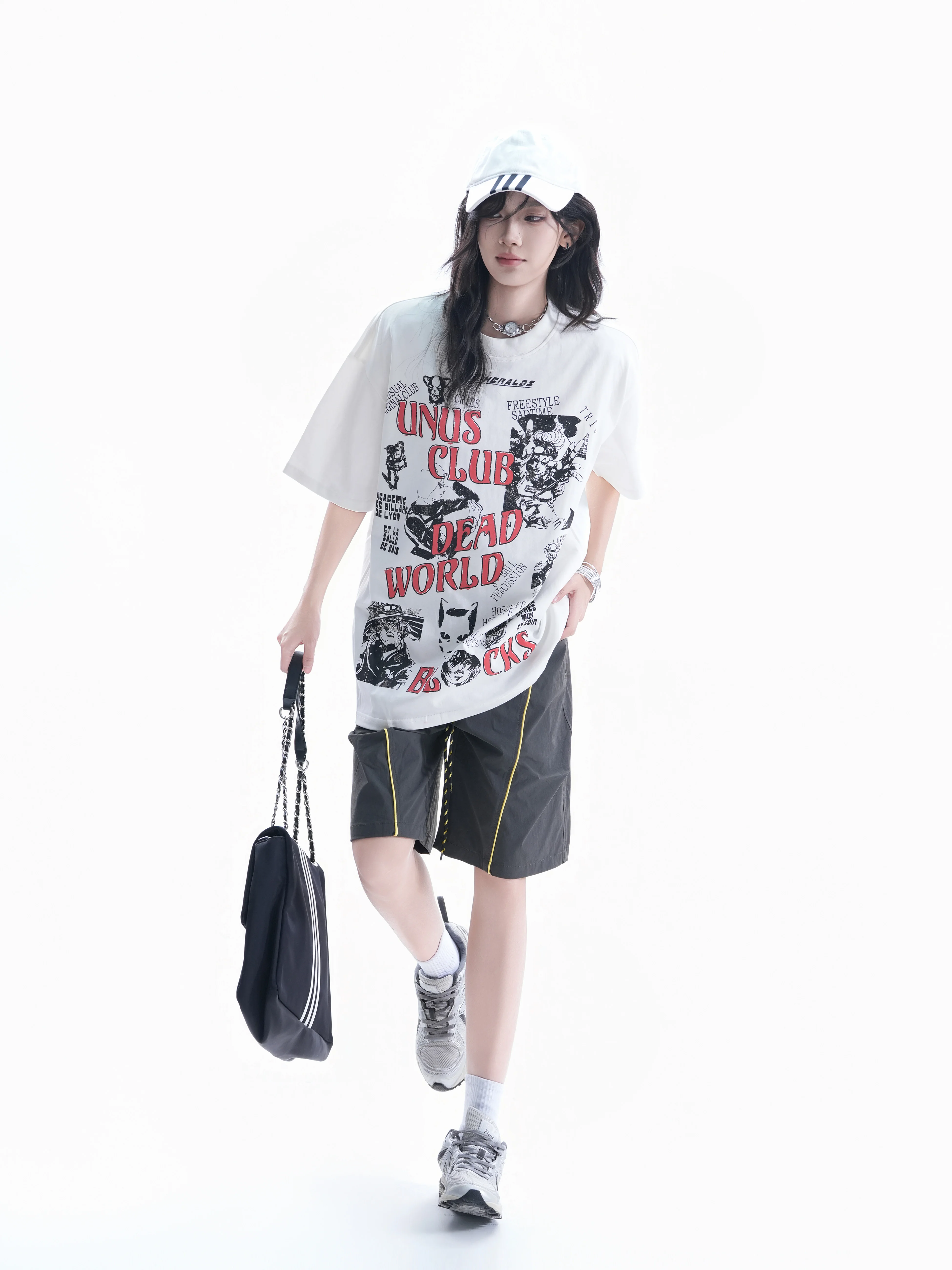 

American Retro Cartoon Print Loose Short Sleeve T-Shirt Women's Style Couple's Top Breathable Cotton Vintage Streetwear