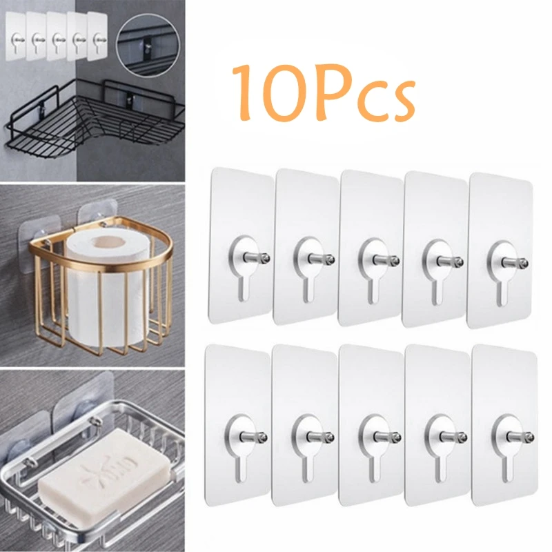 10 Pcs HIgh Quality Punch-free Screws Strong Self-adhesive Suction Cup Sucker Wall Hooks Hanger for Kitchen Bathroom Tools