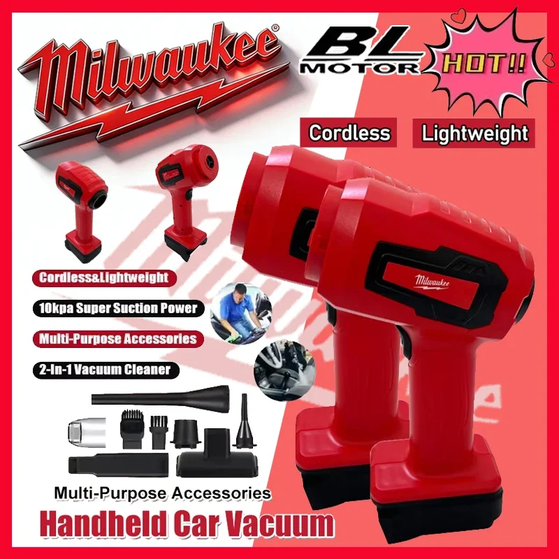 

Milwaukee Rechargeable Handheld 120W Car Vacuum Cleaner 3 In 1 Electric Vacuum Portable Home and Car 18V Li-ion Battery
