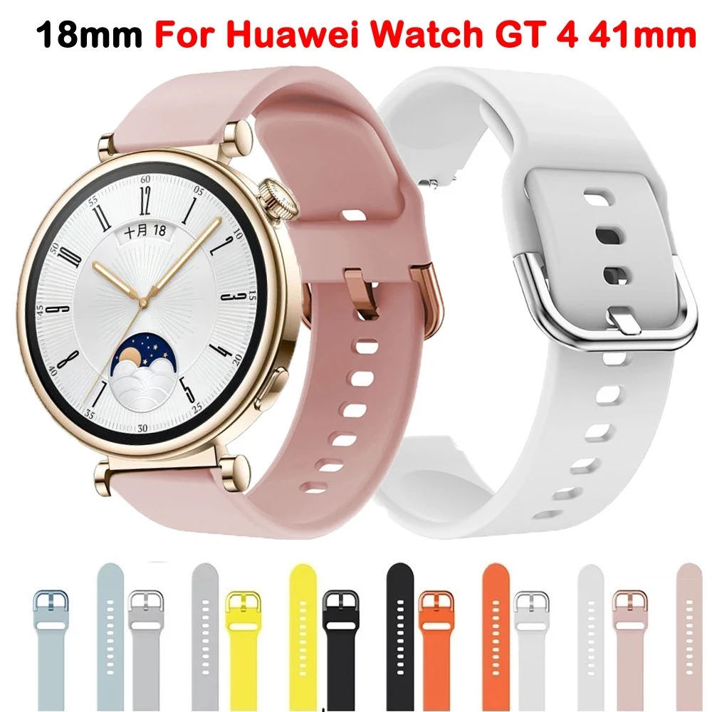 Pulseira de silicone para relógio HUAWEI, pulseira de relógio inteligente, pulseira esportiva, GT 4, GT3, GT2 Pro, 41mm, 46mm