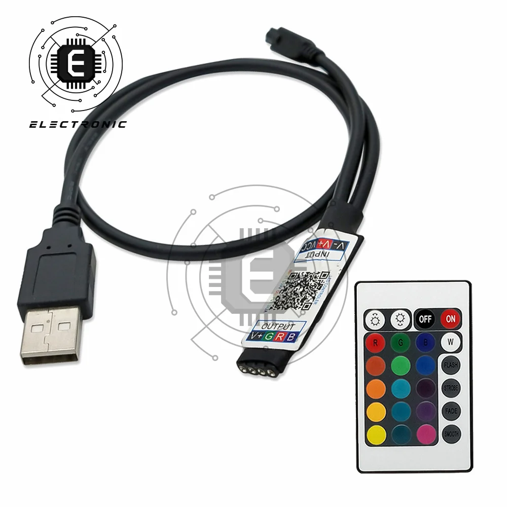 リモコンledライトバーミニbluetooth rgbリモートusbコントローラ + 24キーledライトストリップコントローラ