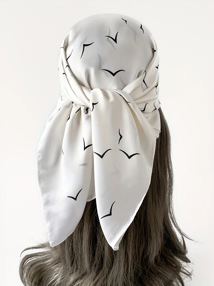 70*70cm Classic Minimalism New Silk Hijab for Women Luxury Square Head Scarf Satin Bandana Cheveux Soft Neckerchief Hair Scarves