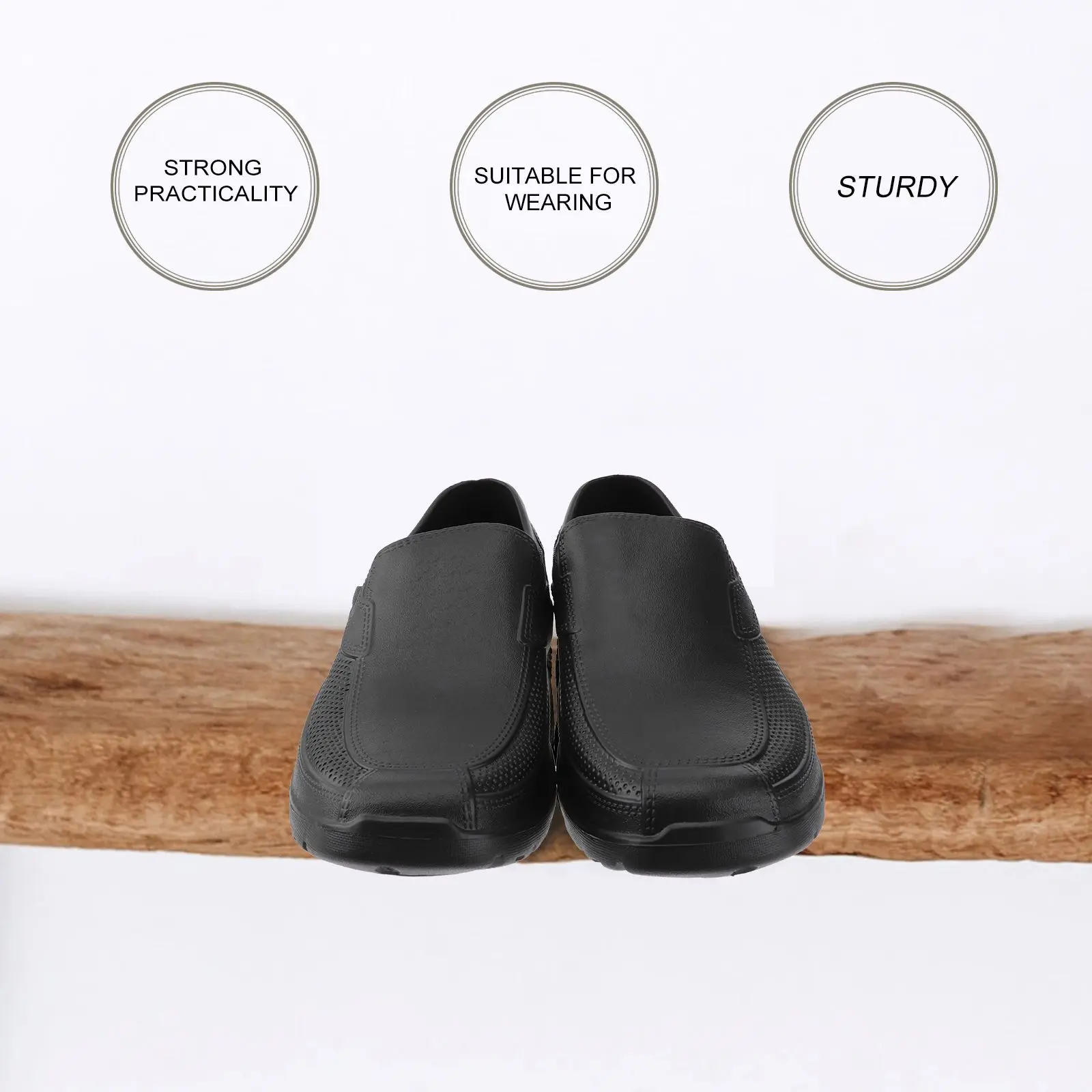 EVA Shoes Non-slip Wear Resistant Chef Shoes Lightweight Comfortable Kitchen Oil-proof Shoes (40 Code, Black)