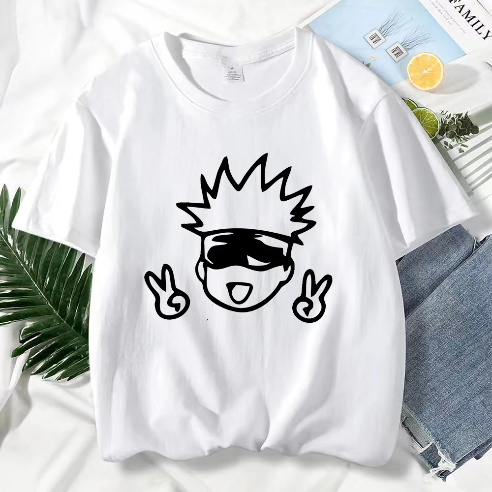 T-shirt à Manches Courtes pour Homme, Estival et Décontracté, avec Dessin Animé Japonais, Jujutsu Kaimmer, Gojo Satoru, à la Mode, Harajuku