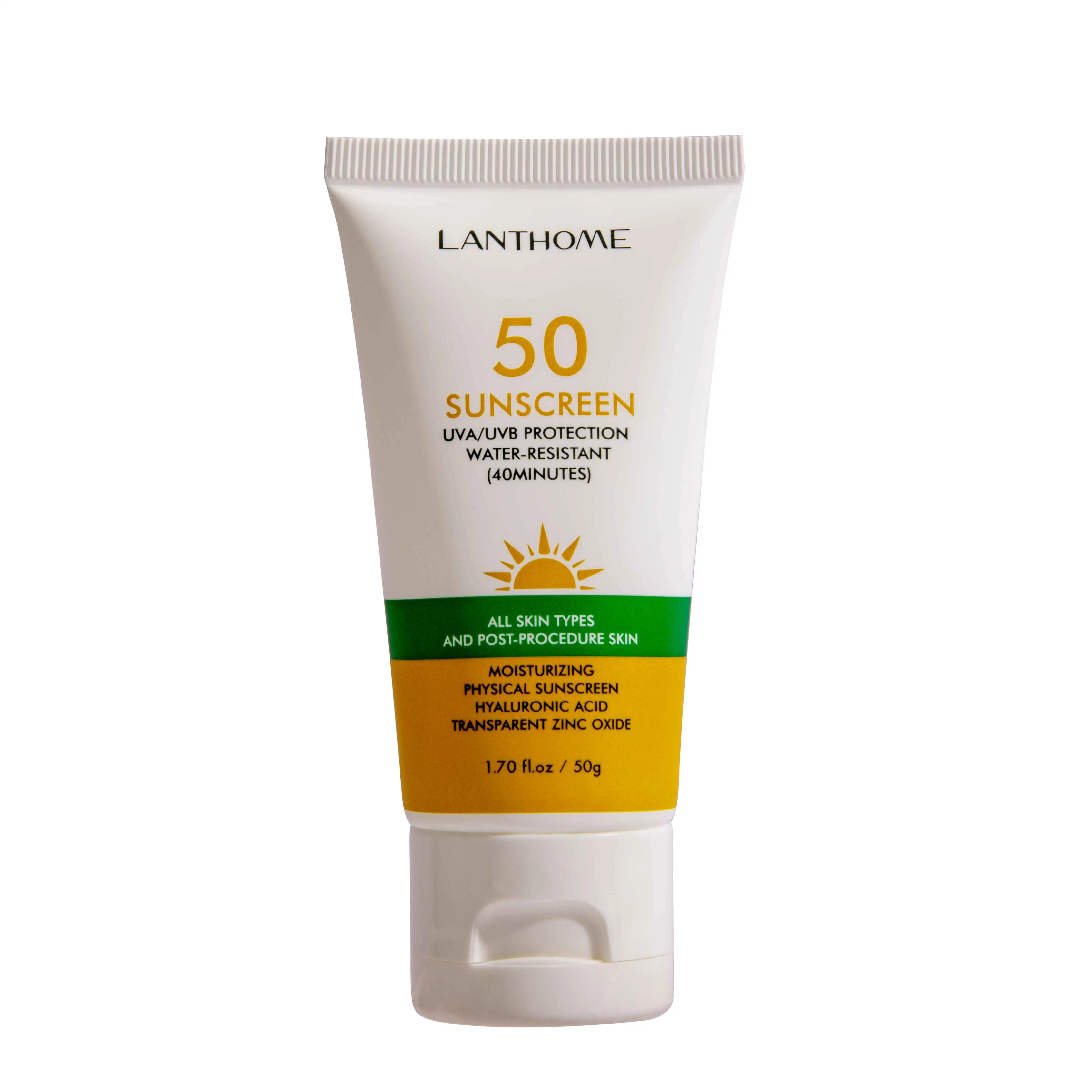 50 Sunscreen UVA/UVB Protection  Water-resistant & Moisturizing, Physical Suncreen, 50g/1.7fl.oz