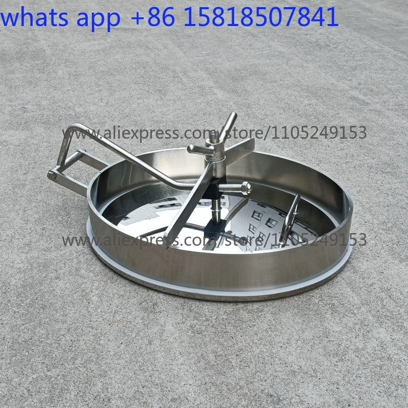 304 stainless steel manhole oval inner opening sanitary wine can lid manhole lid side opening waterproof sealing lid