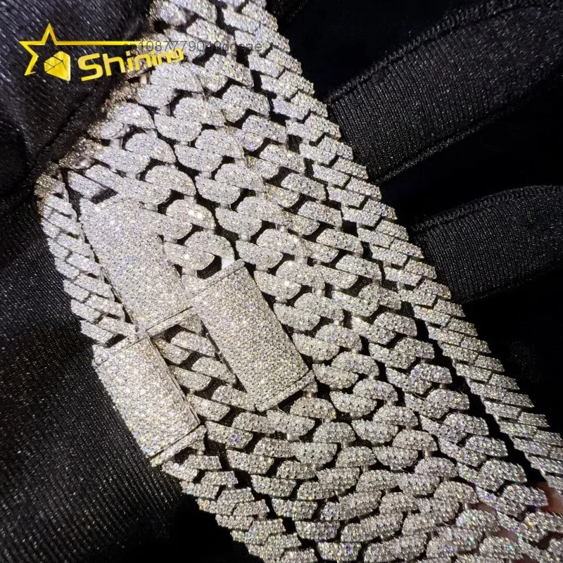 Selling Hot 8mm 10mm Moissanite Cuban Link Chain Collection Hip Hop Men Iced Out 925 Silver Moissanite Chain GRA Certificated..