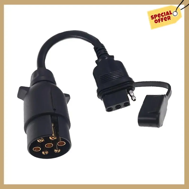Desempenho estável-ue para eua conversor de luz de reboque adaptador redondo de 7 pinos reboque europeu para 4 pinos soquete plano engate de reboque de veículo