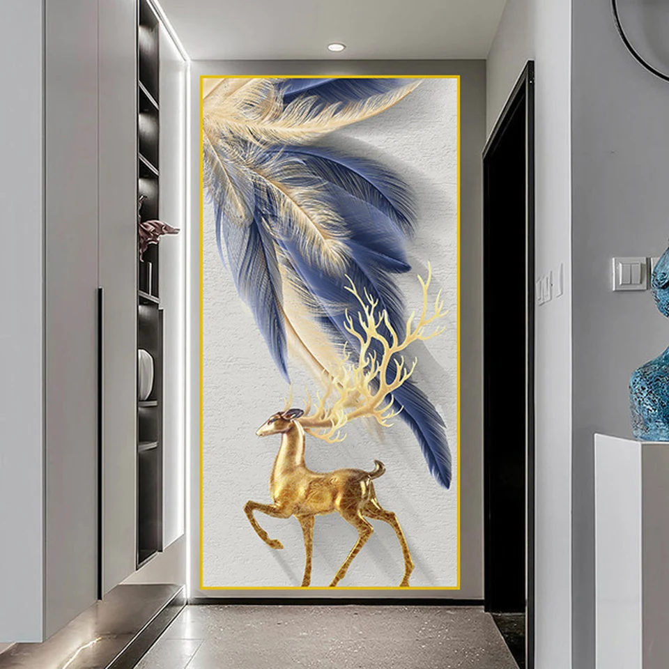 لوحة تطريز ماسية للديكور المنزلي ، فسيفساء أب ، جنكو بيلوبا ، غزال ، شجرة غنية ، مربع كامل ، دائري ، غرزة متقاطعة ، خماسية دي ، جدارية