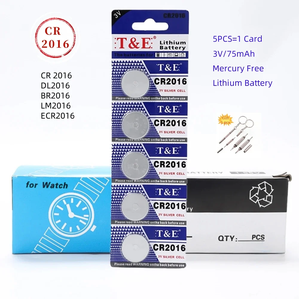 200PCS Coin Cells CR2016 Battery CR 2016 DL2016 BR2016 LM2016 ECR2016 3V Lithium Battery For Watch Car Key Remote Button