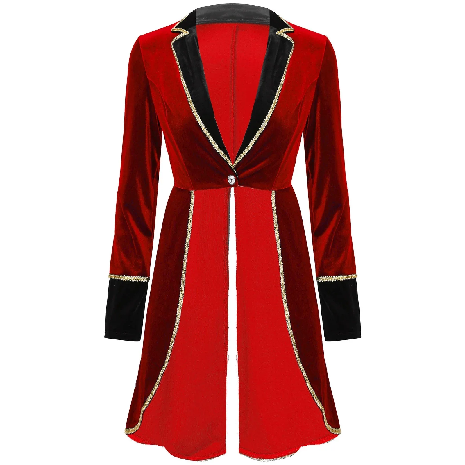 Halloween Women Adult Circus Ringmaster Costume Velvet Long Sleeve Blazer Coat Christmas Carnival Cosplay Festival Rave Outfit