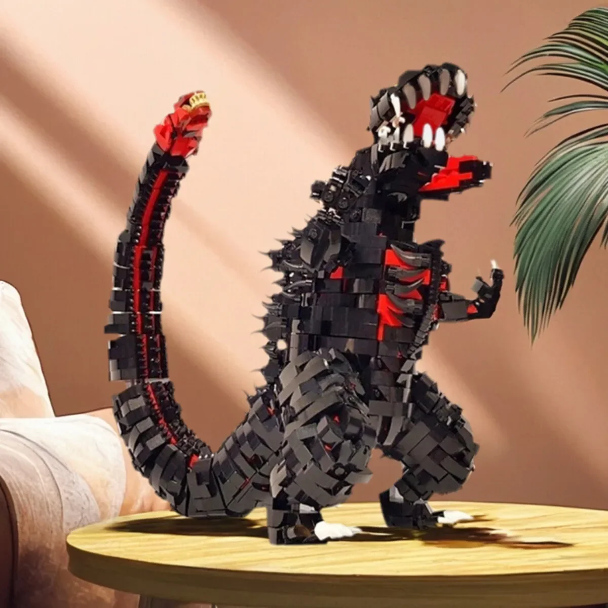 Caliente película de Anime Monster King Godzillaed bloque de construcción MOC-48937 tamaño grande altamente difícil loto rojo Godzillaed modelo chico juguete