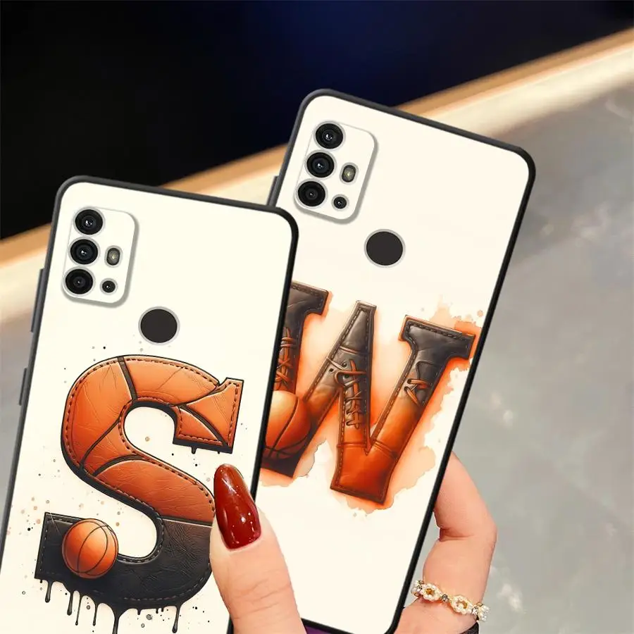 Case for Motorola Moto G51 G73 Edge 20 Pro 30 Lite G22 Edge40 G52 G50 G32 G60s G53 G30 G71 Phone Cover Basketball Letter S W view 2