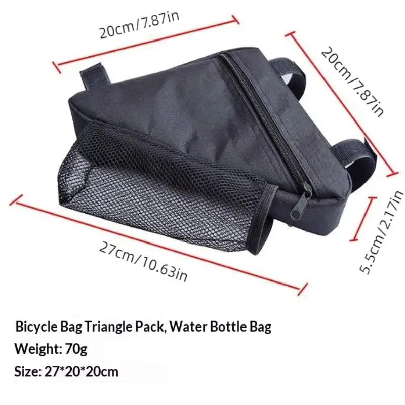 Long Distance Cycling Bike Triangle Bag Large Capacity Crossbeam Pouch for Mountain Bikes Hiking Camping Outdoor Adventures