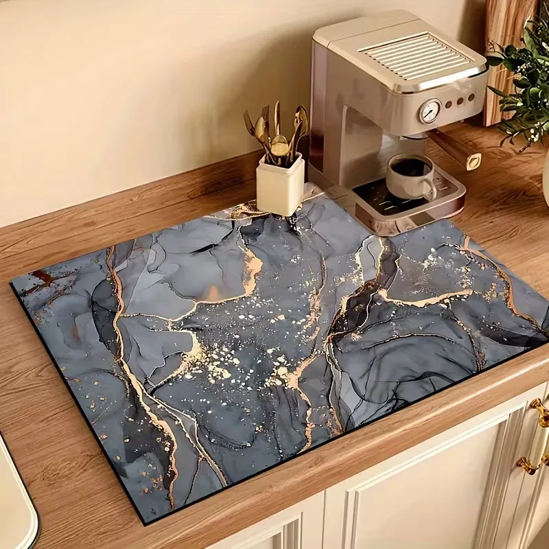 Obsidian Marble Printed Anti Slip Pad Is The Perfect Choice Kitchen Countertops Coffee Machines Home Decor and Holiday Parties
