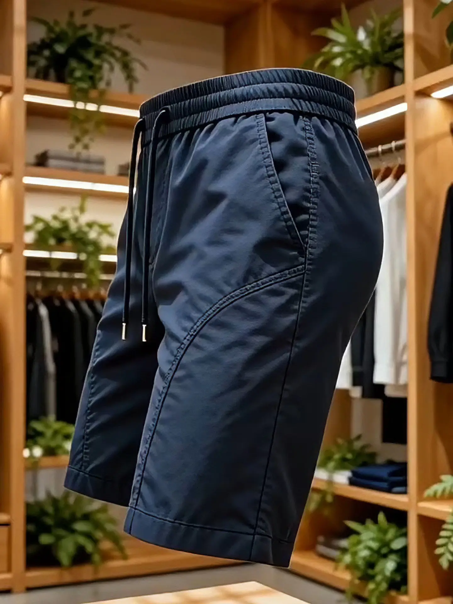 Loose Ice Silk Men's Casual Shorts Summer Thin Four-Five Split Quick Dry Breathable Sporty Style Standard Waist Short Pants