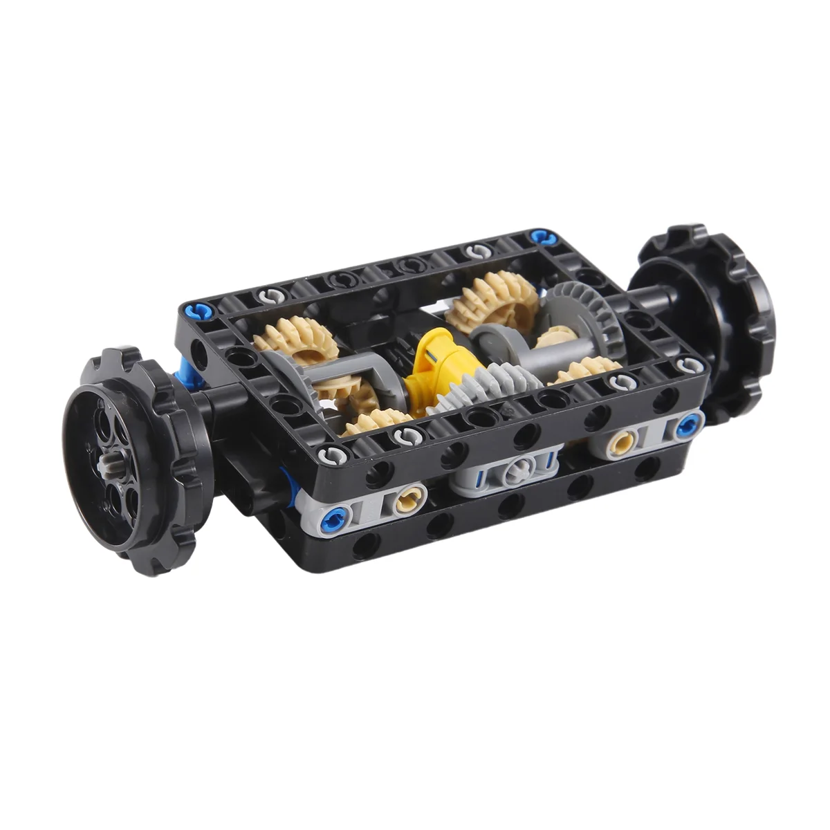 Dirección del tanque, estructura de flujo de doble onda, engranajes, bloques de construcción, conjunto de haz de brazo con orificio, Control de Motor de potencia, modelo de ladrillos, piezas de juguete