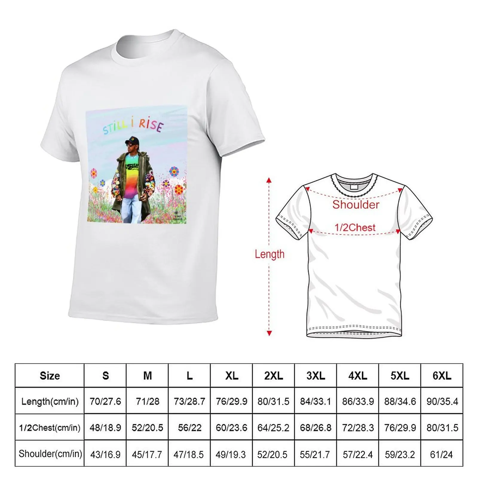 Lewis Hamilton, Still i rise - Ilusfloreada T-Shirt t shirt man plain printed t shirts for man T-Shirt - view 2