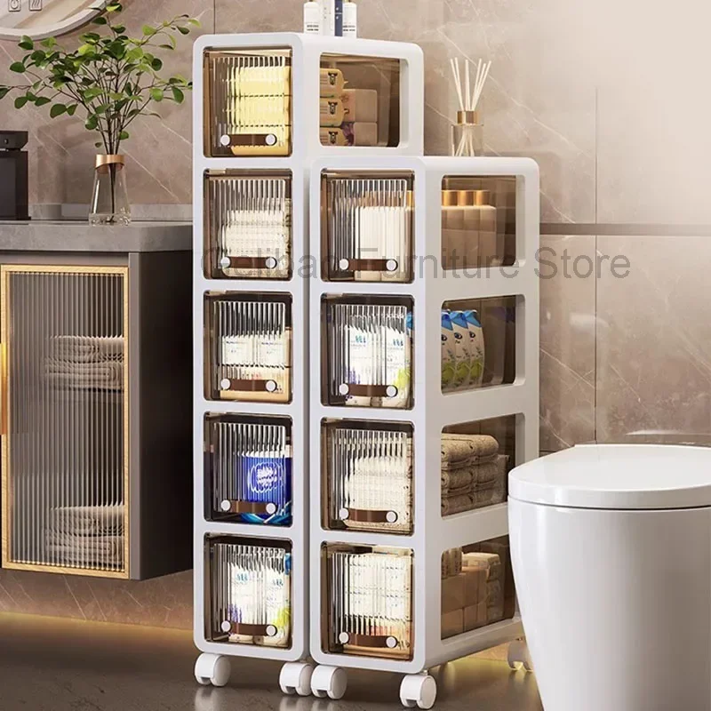 Luxury Modern Bathroom Cabinet Slim Space Saver Decorations Cabinet Floor Display Organizer Storage Gabinete Patio Furniture