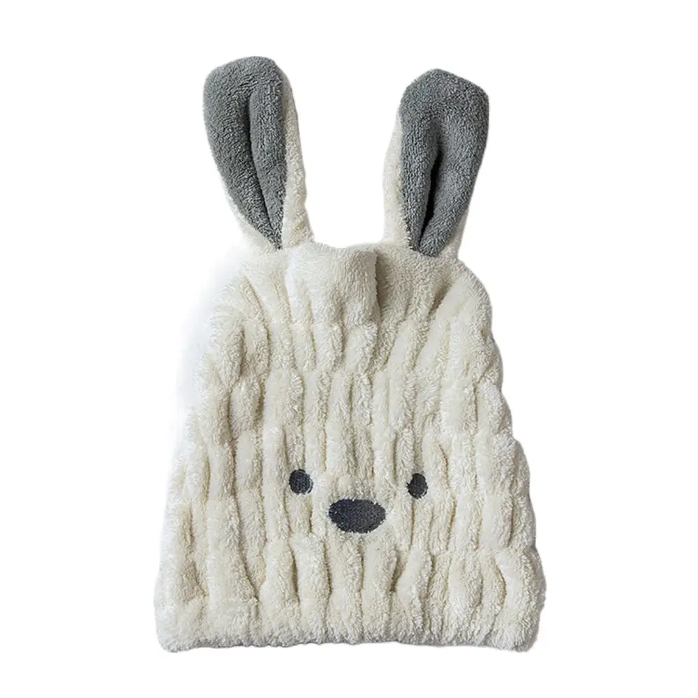 

Cartoon Bun Cap Cute Head Hat Quick Dry Microfibre Towel Absorbent Shower Cap Kids Hair Drying Turban Womens Bath Wrap