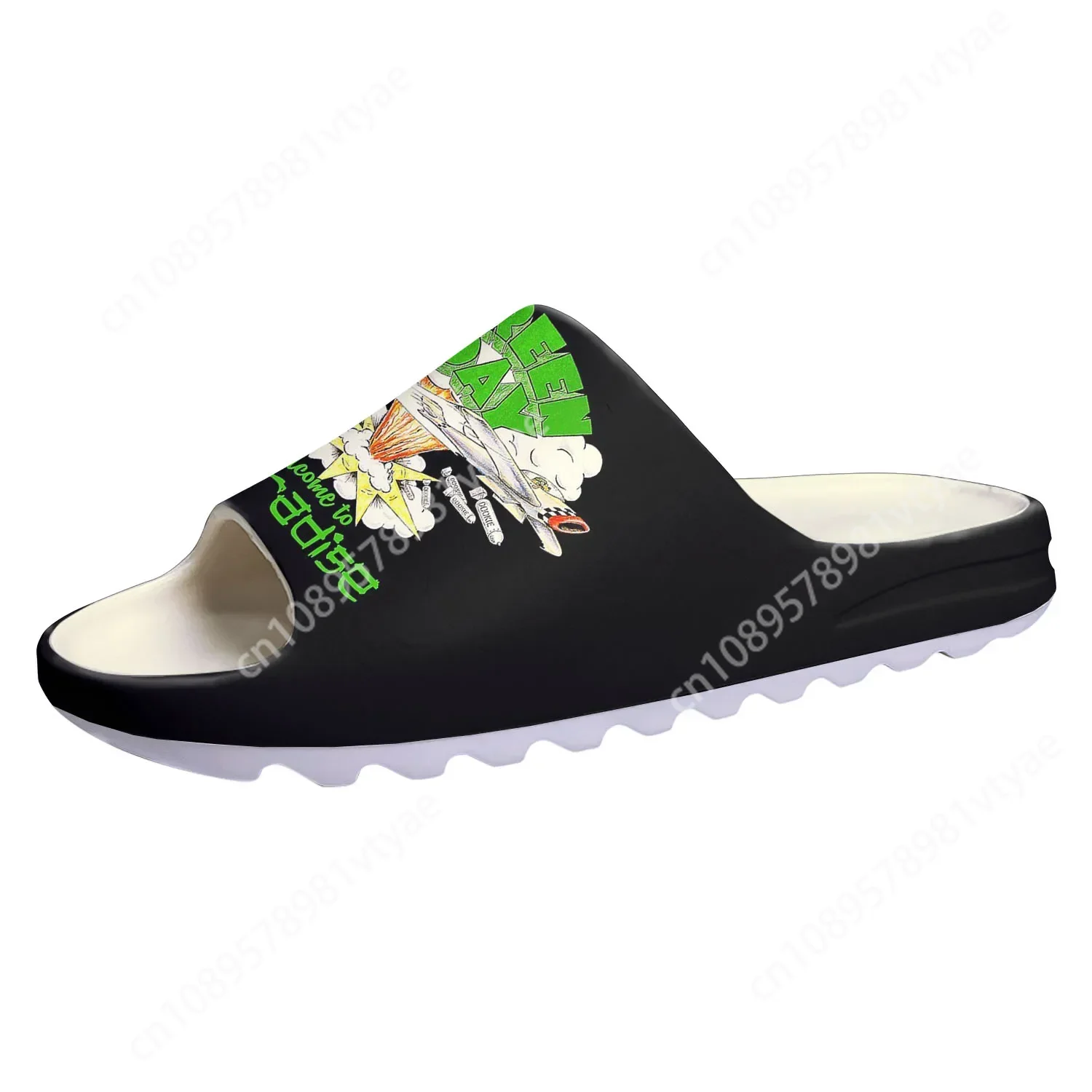 Green Day Pop Rock Band Soft Sole Sllipers Home Clogs Step on Water Shoes Mens Womens Teenager Beach Customize on Shit Sandals