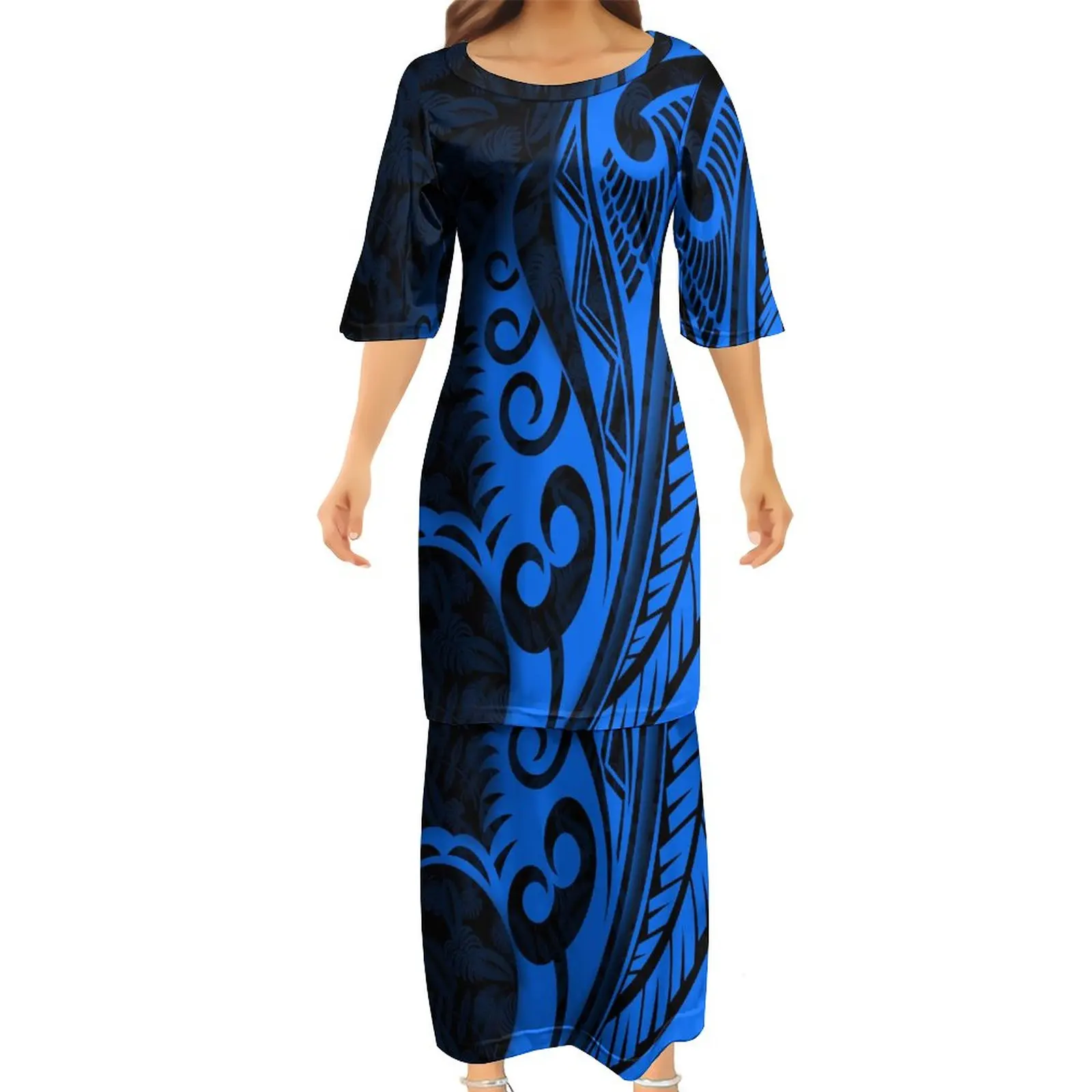 2023 New Women\'s Dress Fashion Club Slim Fit First Relax Samoa Puletasi Polynesian Tribal Design Dress Custom Novelty Dress