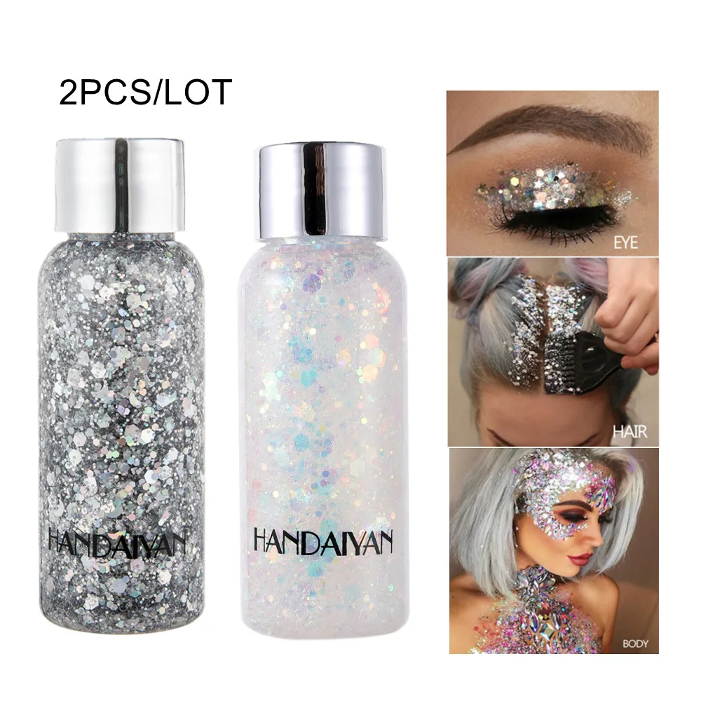 Wholesale Glitter Sequins Gel Long Lasting Hair Body Face Eyeshadow Shimmers For Party Festival Stage Makeup Glitters Cosmetics