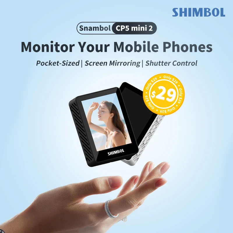 Shimbol CP5 Mini II Selfie Monitor with 2.4'' Screen Phone Rear Camera For Selfie Vlog Live Stream Compatible With Android IOS