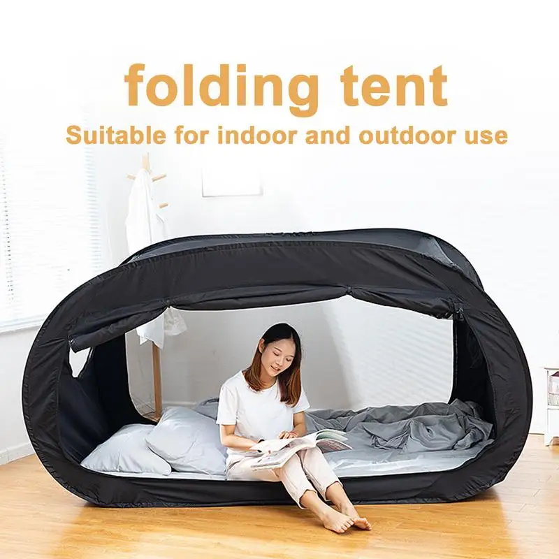 

Fully Enclosed Tent Portable Privacy Bed Canopy Tent Breathable Mosquito Net Integrated Dormitory Outdoor Folding Bed Tent